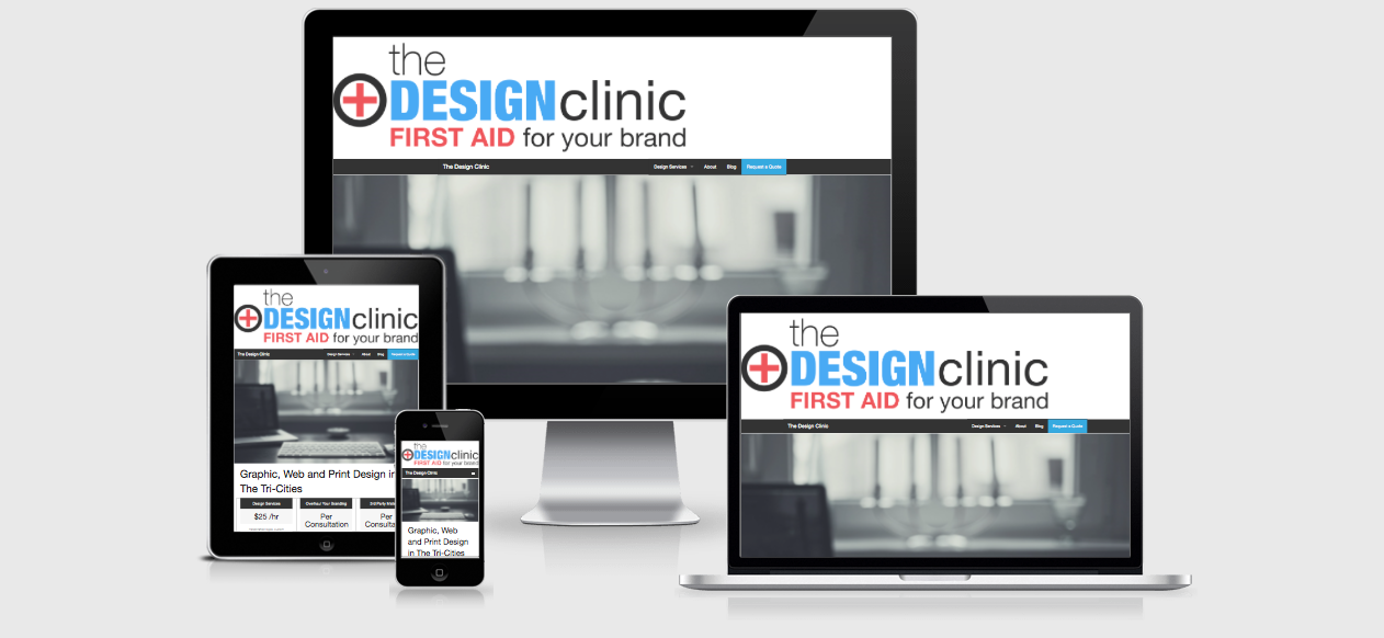 A screenshot of The Design Clinic's Website from Am I responsive