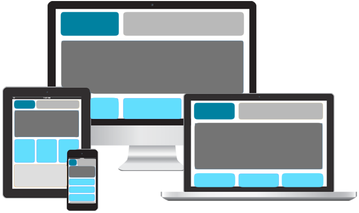 Graphic of responsive blocks on various devices